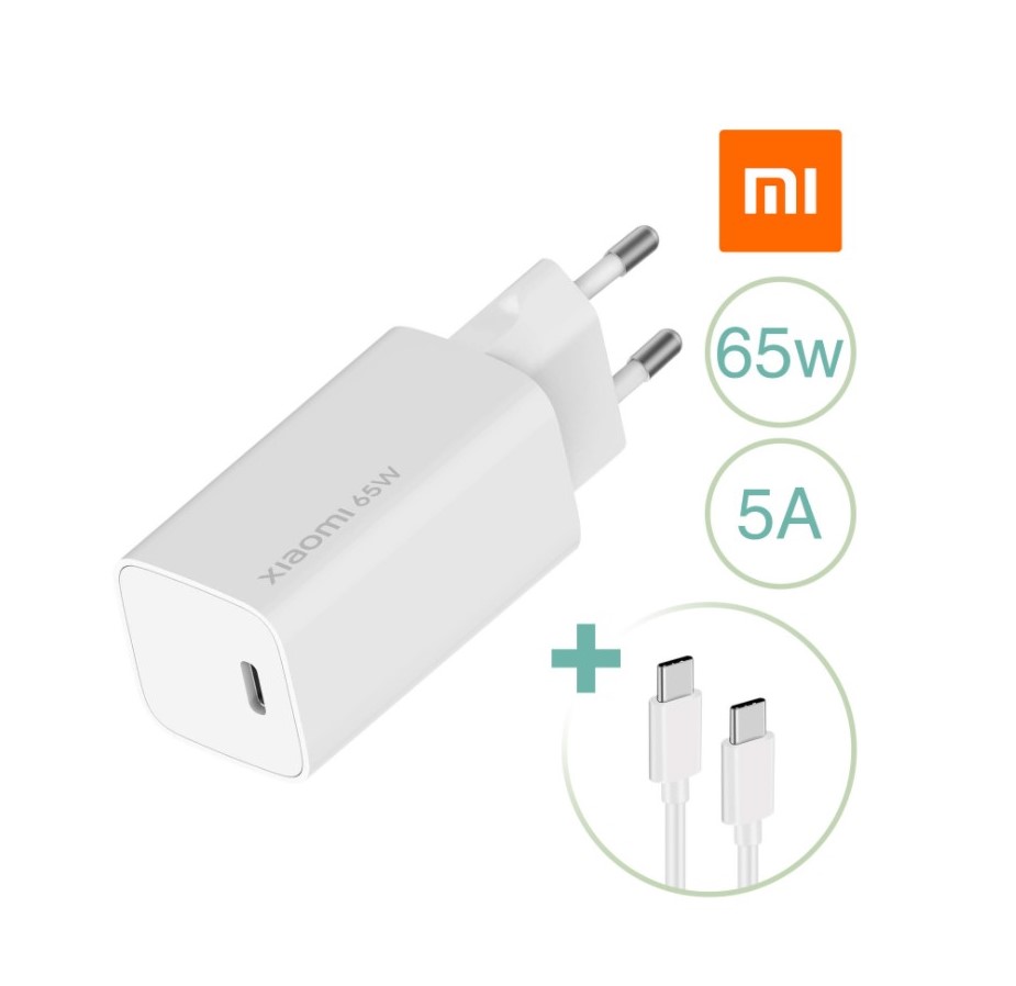 Caricabatterie Xiaomi Mi charge type-c 65w + cavo usb-c 1mt