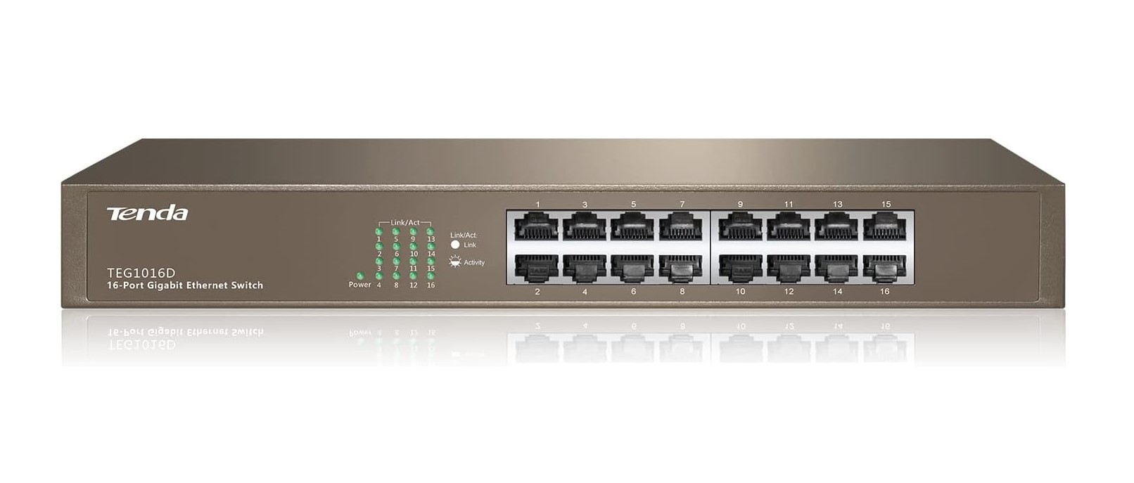 Switch lan 16 porte rack Tenda gigabit 10/100/1000 Base-T Ethernet TEG1016D